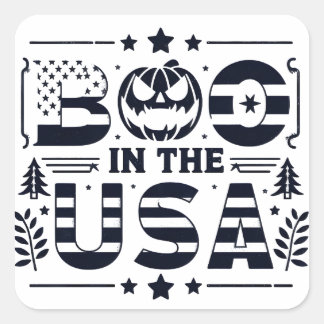 Sticker Carré La magie d'Halloween au patrimoine américain