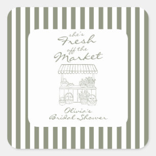 Sticker Carré La mariée est fraîchement sortie du marché