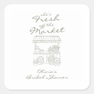 Sticker Carré La mariée sort tout juste du marché