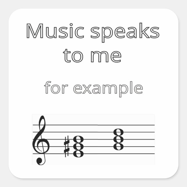 Sticker Carré La Musique Me Parle (Devant)