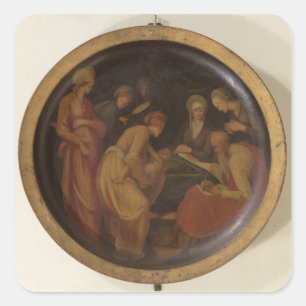 Sticker Carré La naissance de St John le baptiste, c.1526 (huile