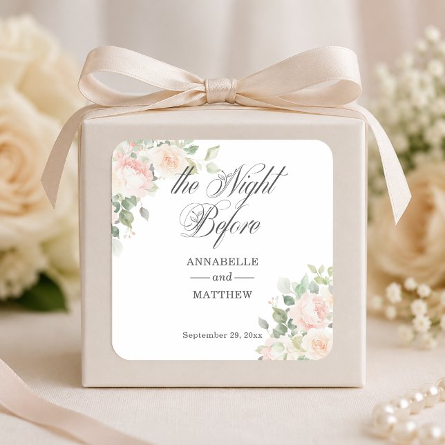 Sticker Carré La Nuit Avant les Roses Soft Blush de Mariage (Créateur téléchargé)