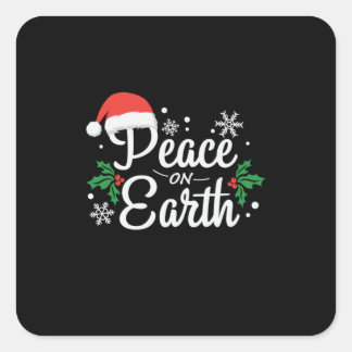 Sticker Carré La paix de Noël sur Terre
