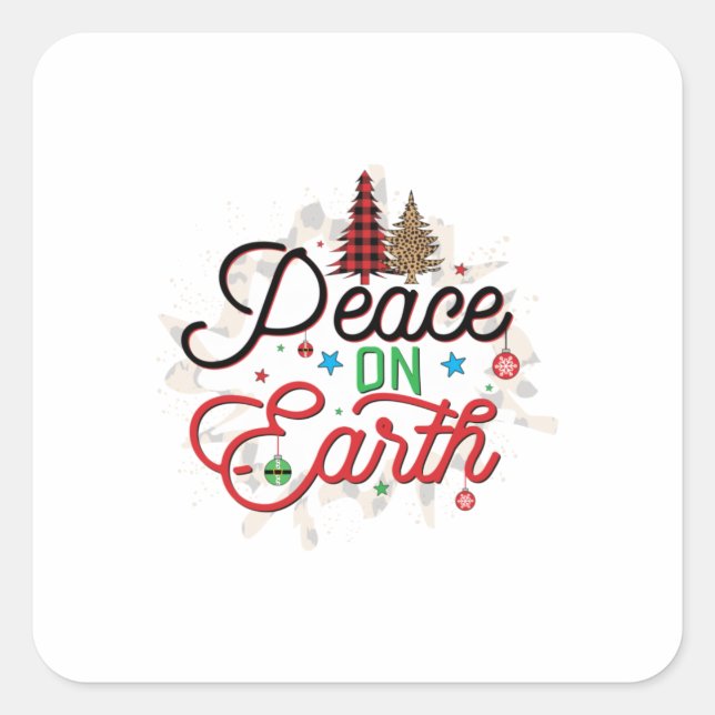 Sticker Carré La Paix De Noël Sur Terre (Devant)