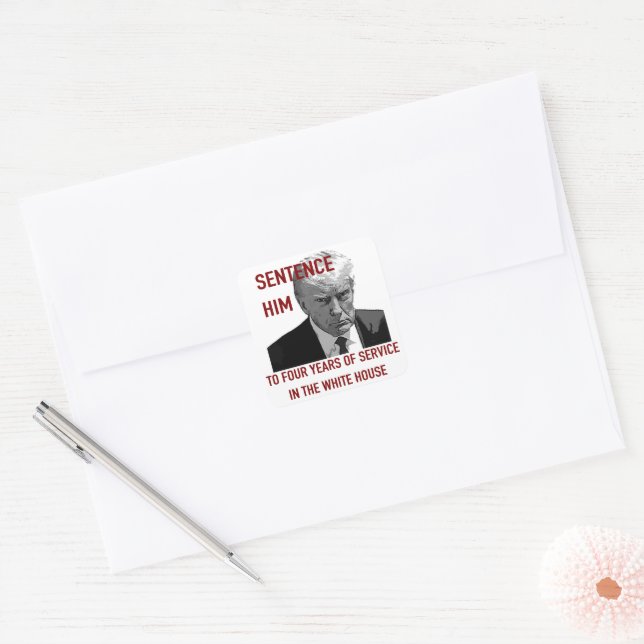 Sticker Carré La peine Trump (Enveloppe)