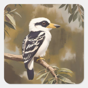 Sticker Carré La peinture australienne Kookaburra,
