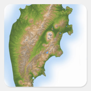 Sticker Carré La péninsule de Kamchatka de la Russie