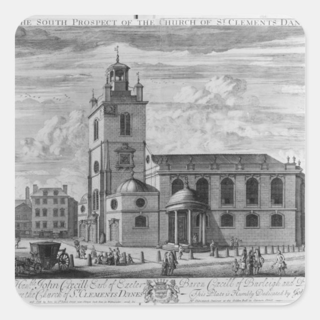 Sticker Carré La perspective sud de l'église de St. (Devant)