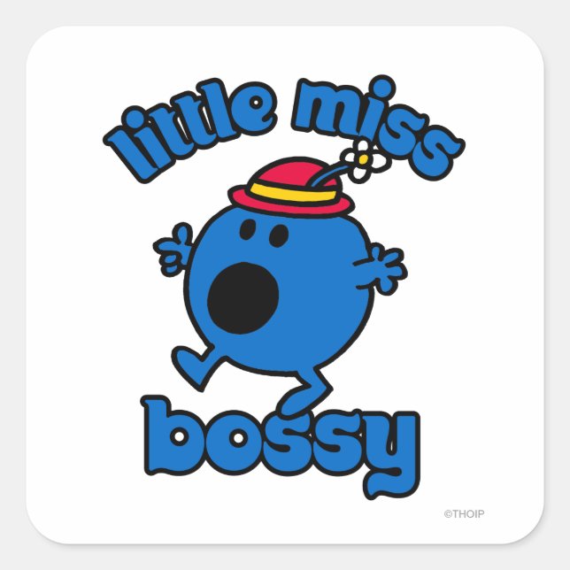 Sticker Carré La Petite Mlle Bossy En Mouvement (Devant)