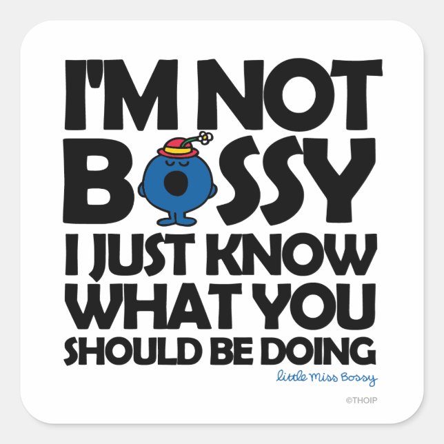 Sticker Carré La Petite Mlle Bossy Sait Juste (Devant)