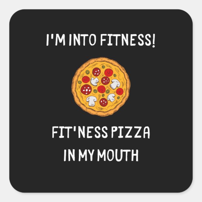 Sticker Carré La pizza dans ma bouche (Devant)