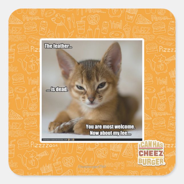 Sticker Carré La plume est morte (Devant)