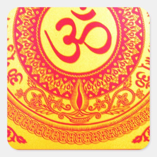 STICKER CARRÉ LA PLUPART D'INCANTATION INDOUE SACRÉE DE GAYATRI (Devant)