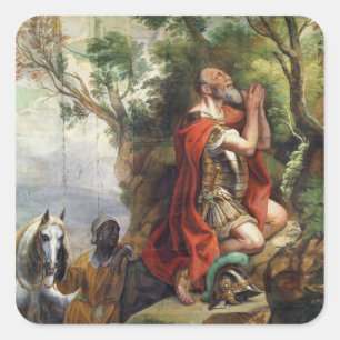 Sticker Carré La prière de Gédéon, dessin pour une tapisserie