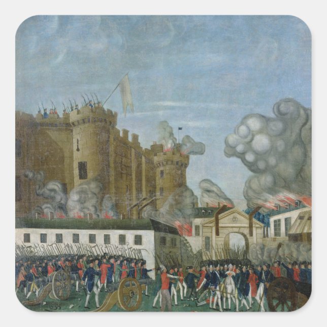 Sticker Carré La prison de Bastille, 14 juillet 1789 (Devant)