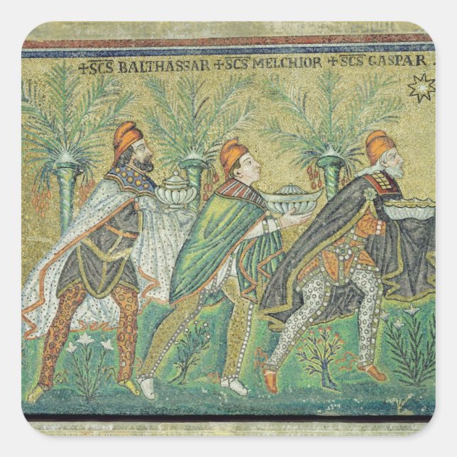 Sticker Carré La procession des trois rois (Devant)