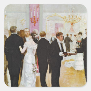 Sticker Carré La réception de mariage, vers 1900