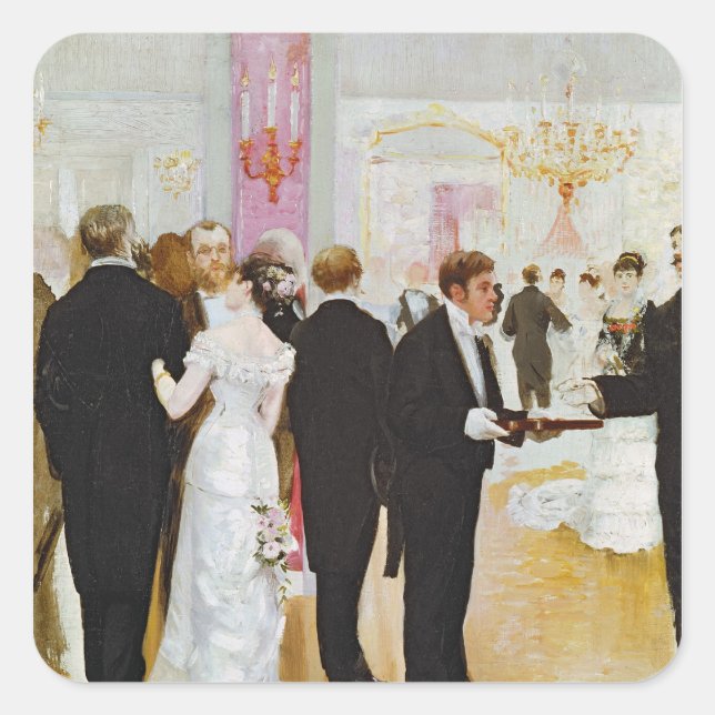 Sticker Carré La réception de mariage, vers 1900 (Devant)
