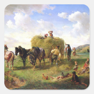 Sticker Carré La récolte de foin, 1869