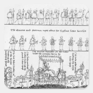 Sticker Carré La reine dans sa litière