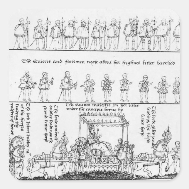 Sticker Carré La reine dans sa litière (Devant)