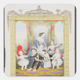 Sticker Carré La reine et le Prince Albert à la maison