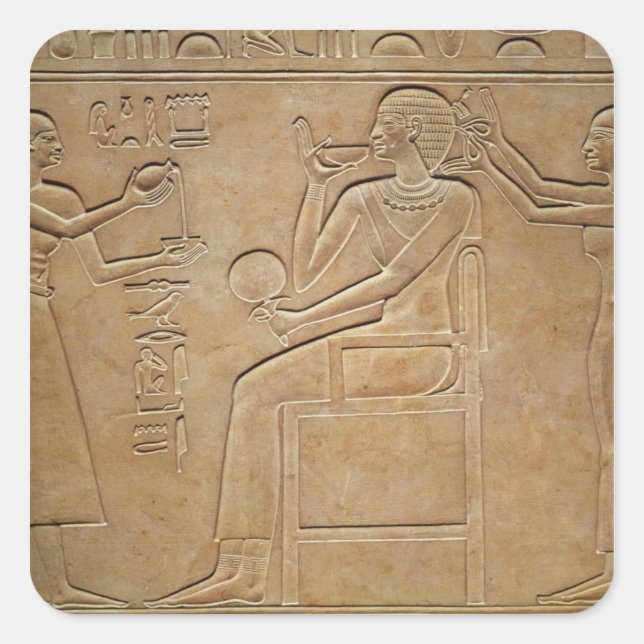 Sticker Carré La reine Kawit à ses toilettes (Devant)