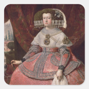 Sticker Carré La Reine Maria Anna de l'Espagne dans une robe