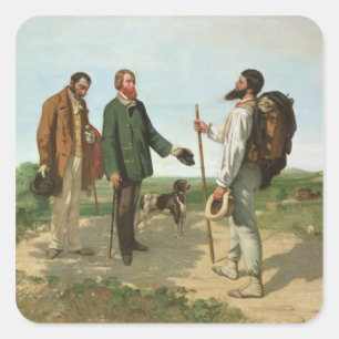 Sticker Carré La Rencontre, ou Monsieur Courbet, 1854 de Bonjour