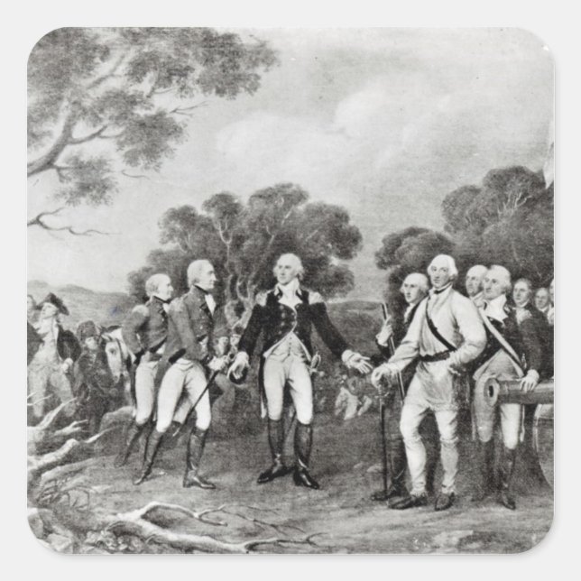 Sticker Carré La restitution du général Burgoyne Saratoga (Devant)