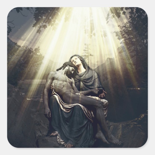 Sticker Carré La Résurrection de Jésus Christ (Devant)