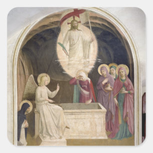 Sticker Carré La résurrection du Christ et des femmes pieuses 