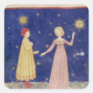 Sticker Carré La réunion de Dante et de Béatrice