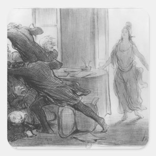 Sticker Carré La réunion dernière du cabinet des anciens ministr