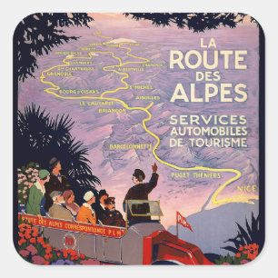 Sticker Carré La route des Alpes
