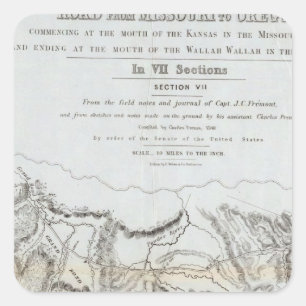 Sticker Carré La route du Missouri à l'Oregon