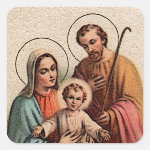 Sticker Carré La Sainte Famille - Jésus, Marie et Joseph