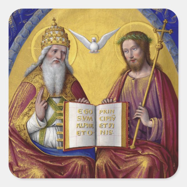 Sticker Carré La Sainte Trinité par Jean Bourdichon vers 1508 (Devant)
