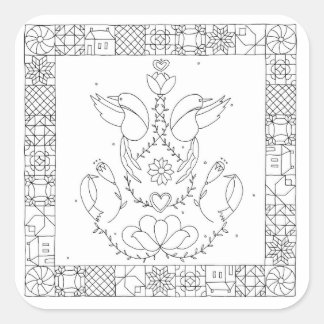 Sticker Carré La sauterelle - Sarah Fielke BOM 2018