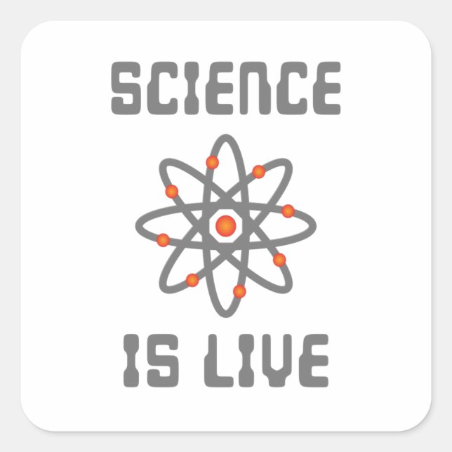 Sticker Carré La science est la vie (Devant)