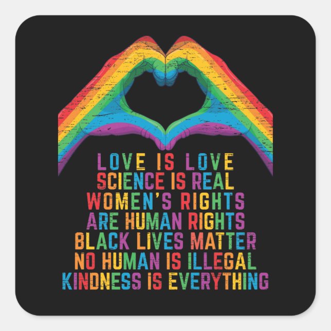 Sticker Carré la science est réelle - black Lives Matt Carré Sti (Devant)