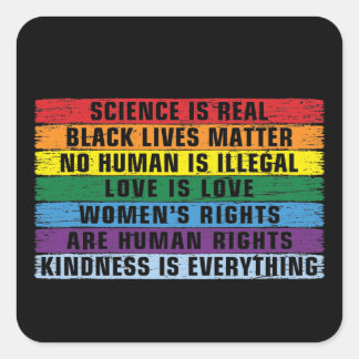Sticker Carré la science est réelle - black Lives Matt Carré Sti
