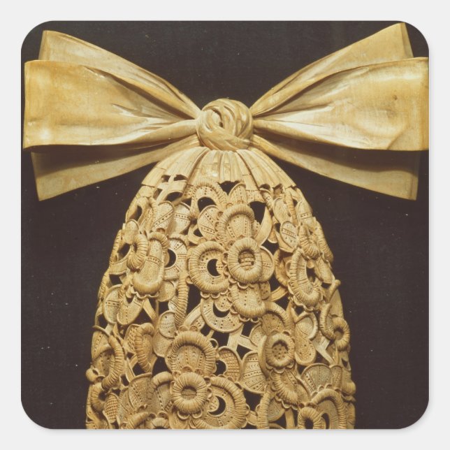 Sticker Carré La sculpture sur bois d'une cravate (Devant)