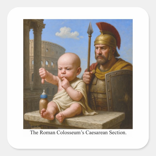 Sticker Carré La section césarienne du Colisée romain (Devant)