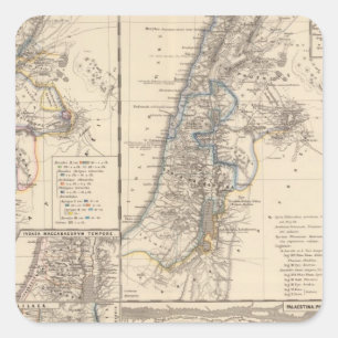 Sticker Carré La Syrie Phoenice, Syrie Palaestina