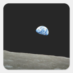 Sticker Carré la terre de l'univers lune