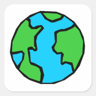 Sticker Carré La terre de planète