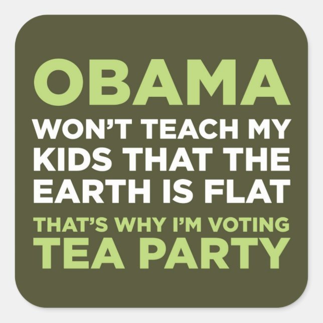 Sticker Carré La Terre Est Plate (Devant)