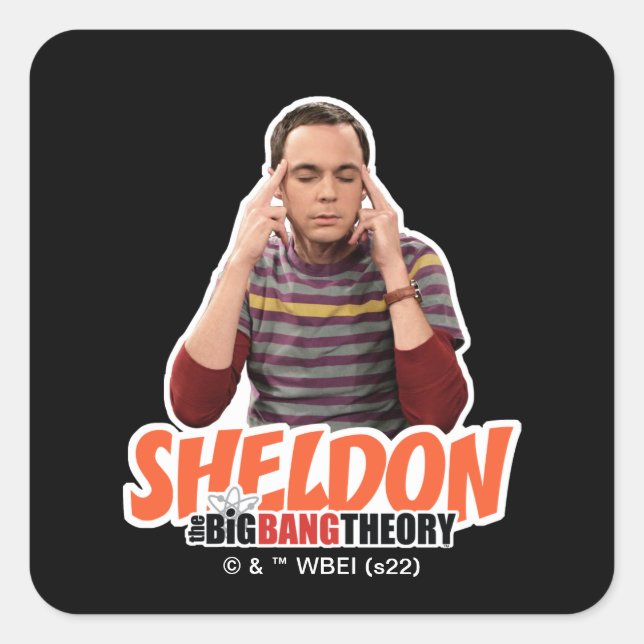 Sticker Carré La théorie du Big Bang | Sheldon (Devant)