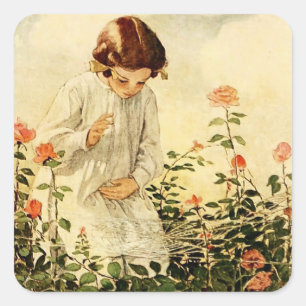 Sticker Carré La toile d'araignée par Jessie Willcox Smith